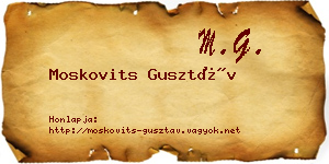 Moskovits Gusztáv névjegykártya