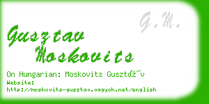 gusztav moskovits business card